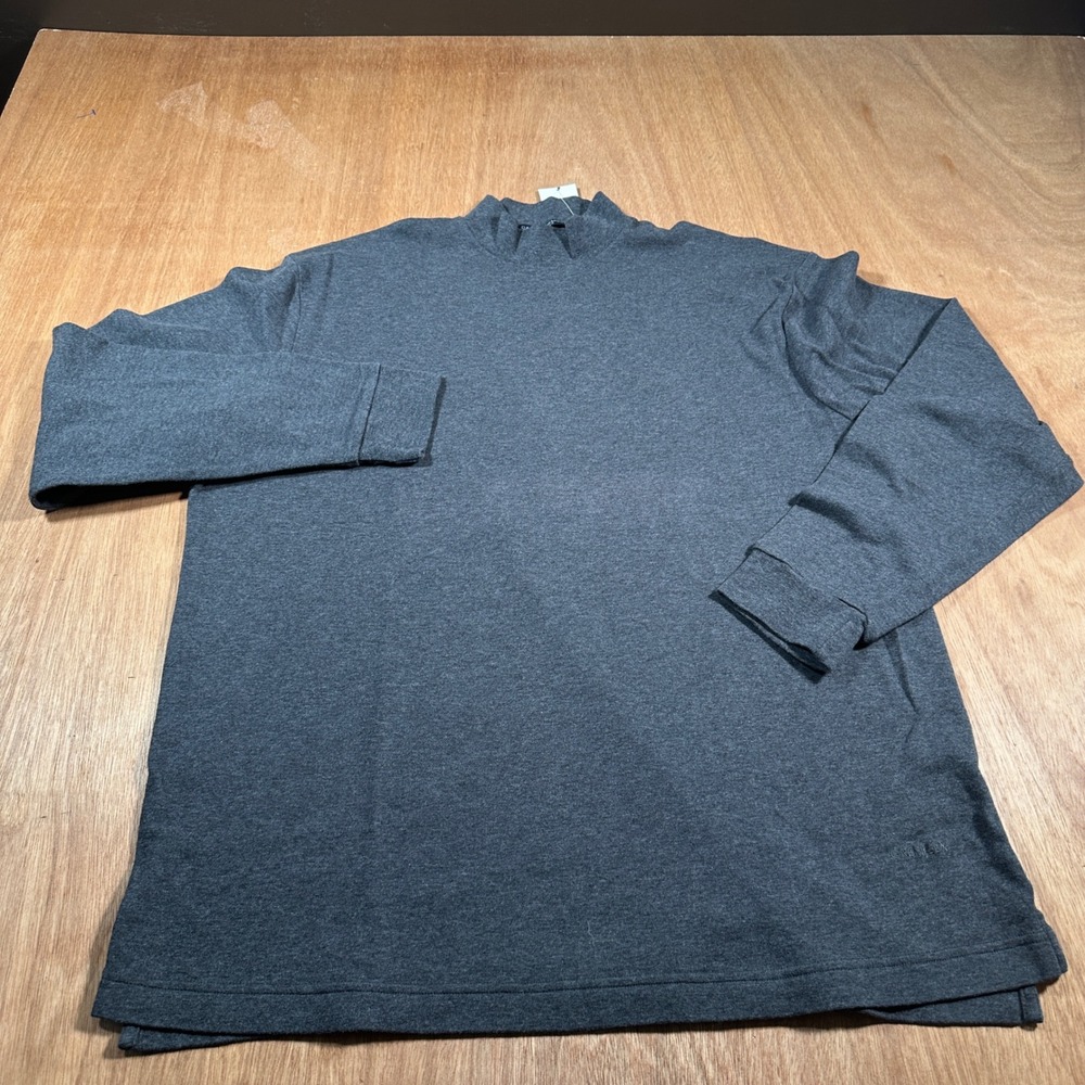 Daniel Cremieux Mock Neck Men Large Gray Cotton NWT Long Sleeve Classic